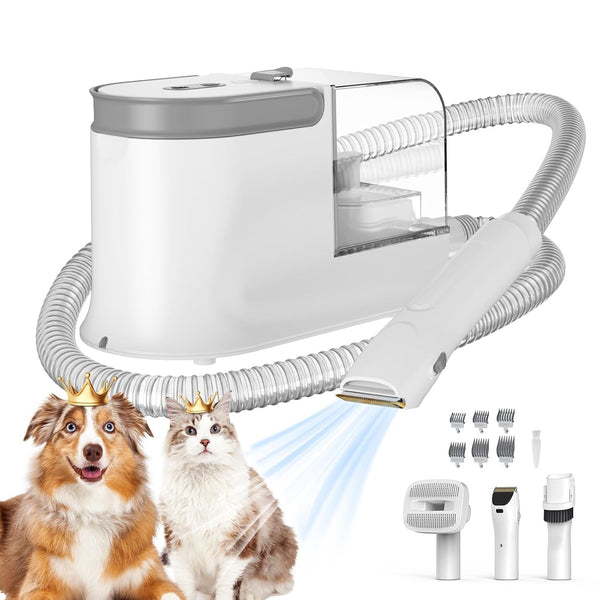 Dog Grooming Vacuum, Dog Grooming Kit, 3 Suction Modes Dog Brush Vacuum with 5 Pet Grooming Tools (Off-White)1