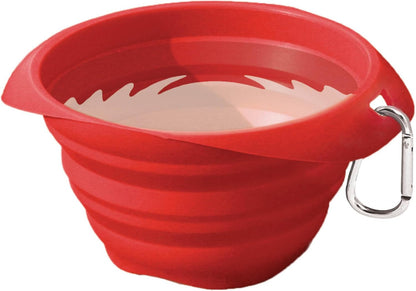 Kurgo Collaps-A-Bowl, Barn Red | Collapsible Travel Dog Bowl, Holds up to 24Oz, Food-Grade Silicone, PVC & Bpa-Free, Dishwasher Safe, Includes Carabiner Clip4