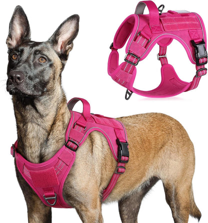 Rabbitgoo Tactical Dog Harness for Large, No Pull Military Service Vest | Molle & Handle, Heavy Duty, Adjustable, Reflective Straps, Easy Control for Training Walking, Black, Large13