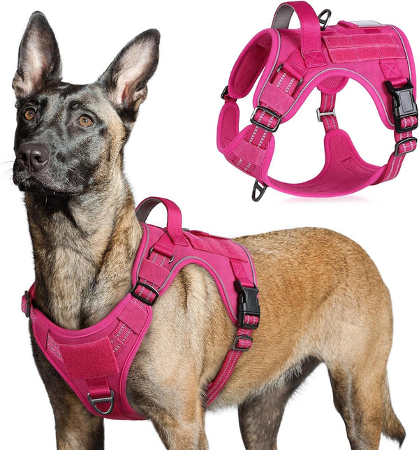 Rabbitgoo Tactical Dog Harness for Large, No Pull Military Service Vest | Molle & Handle, Heavy Duty, Adjustable, Reflective Straps, Easy Control for Training Walking, Black, Large13