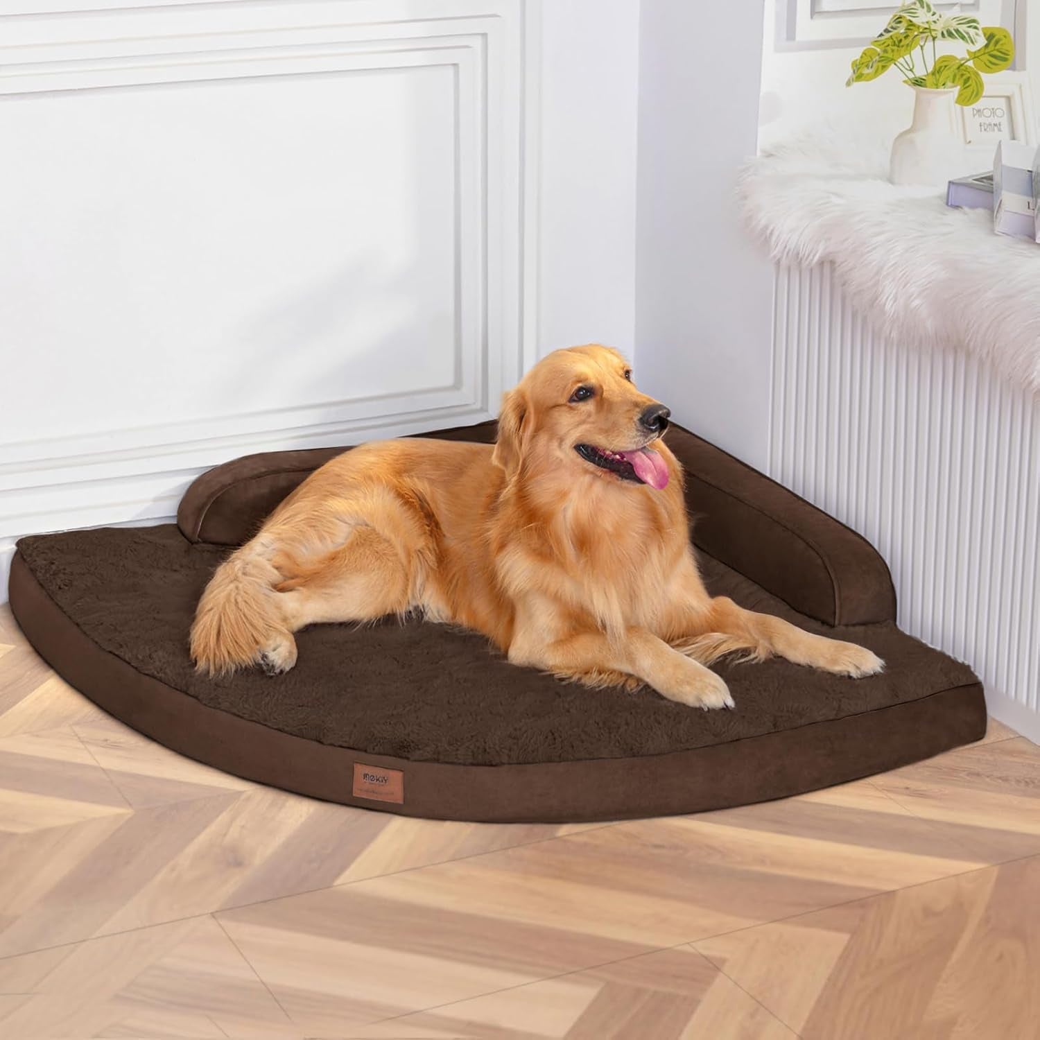 mekiy-orthopedic-waterproof-dog-bed-with-sides-for-extra-large-sizes-dogs-egg-crate-foam-waterproof-liner-anti-slip-bottom-space-saving-perfect-for-corners-and-sofa-edges-40-x-40-inch