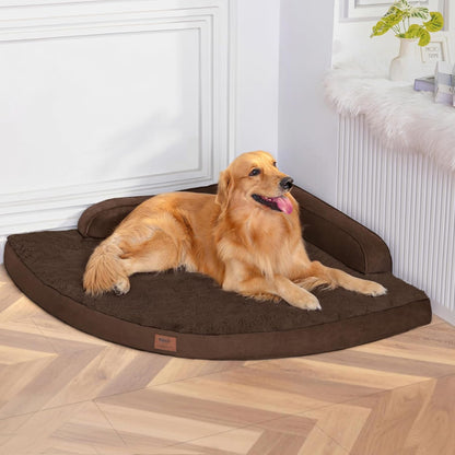 MEKIY Orthopedic Waterproof Dog Bed with Sides for Extra Large Sizes Dogs | Egg Crate Foam, Waterproof Liner, Anti-Slip Bottom, Space-Saving, Perfect for Corners and Sofa Edges, 40 X 40 Inch22