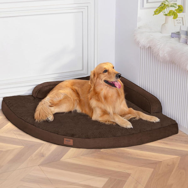 MEKIY Orthopedic Waterproof Dog Bed with Sides for Extra Large Sizes Dogs | Egg Crate Foam, Waterproof Liner, Anti-Slip Bottom, Space-Saving, Perfect for Corners and Sofa Edges, 40 X 40 Inch22