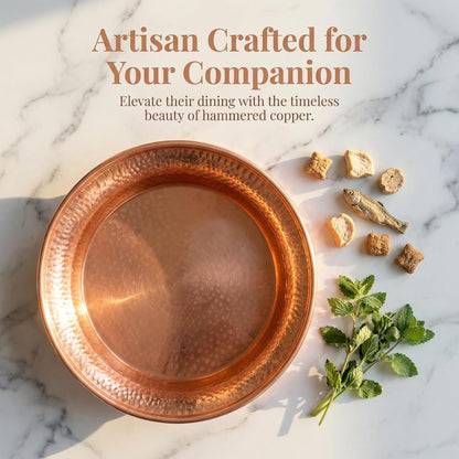 VICASKY Copper Pet Bowl, 5-Inch Luxury Hammered Cat and Dog Food Water Dish Pet Feeding Bowl Decorative for Kittens Puppies9