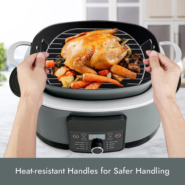 Roast and Steamer Rack for Ninja Possible Cooker 8.5 QT Pro plus | Compatible with Ninja MC1001, MC1010, MC2001 Slow Cooker Crock, Ninja Multi Cooker Accessories with Silicone Feet & Handles5