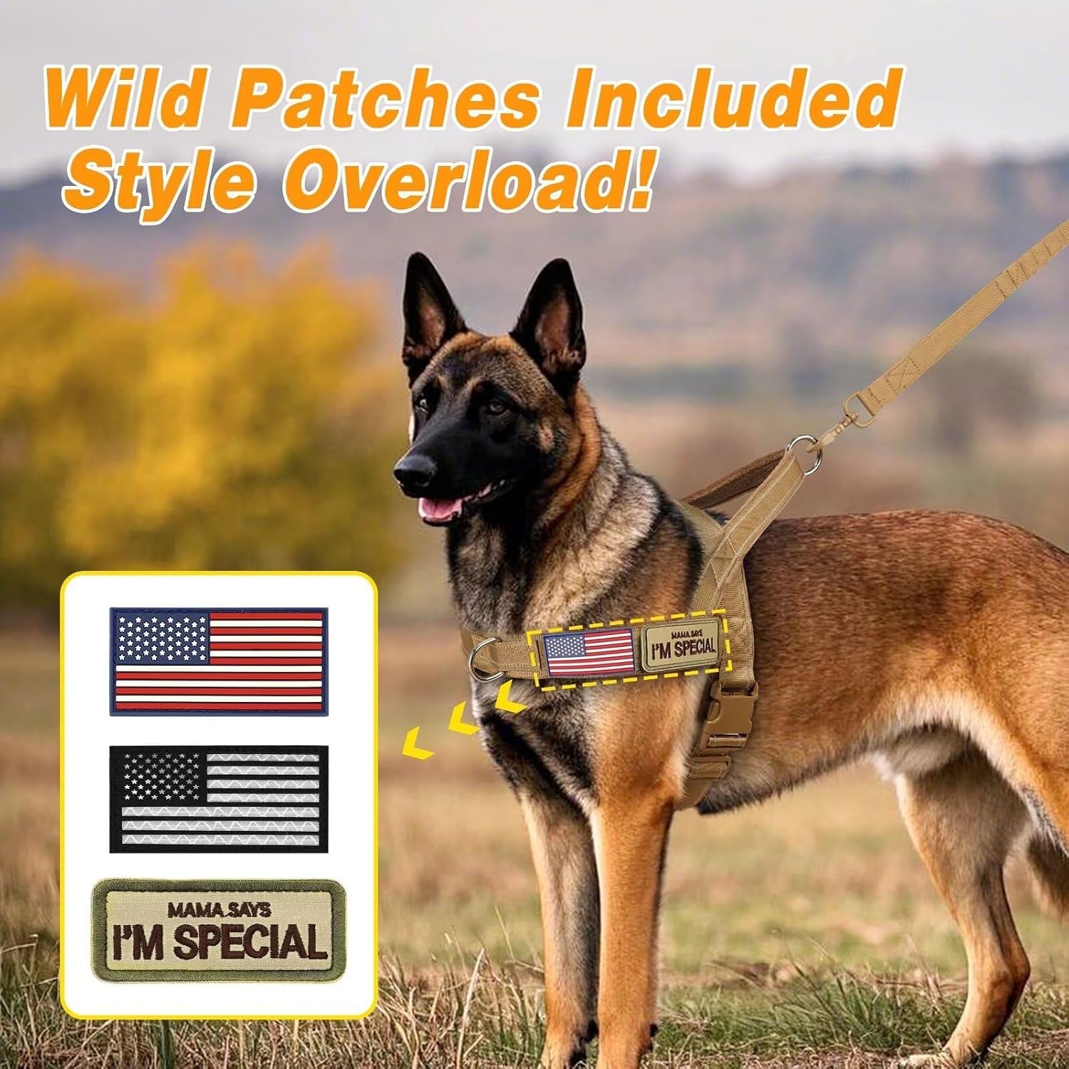 forestpaw-no-pull-dog-harness-with-large-handle-comfortable-l-brown-adjustable-fits-chest-26-31-50-80-lbs-slip-on-quick-release-easy-control-soft-padded-for-medium-large-dogs-walking-training