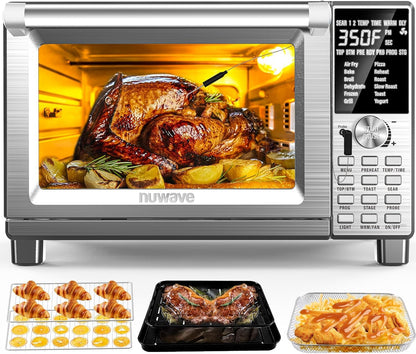 Bravo Air Fryer Toaster Smart Oven, 12-In-1 Countertop Convection | 30-QT XL Capacity, 50°-500°F Temperature Controls, Top and Bottom Heater Adjustments 0%-100%, Brushed Stainless Steel Look1