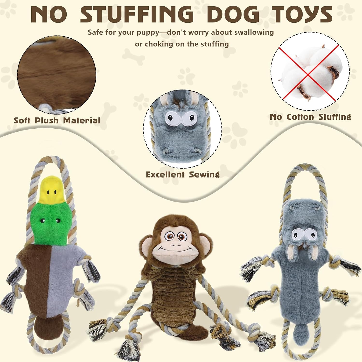 3-pack-no-stuffing-squeaky-dog-toys-tug-of-war-dog-toy-with-rope-interactive-squeaker-crinkle-paper-durable-for-teeth-cleaning-anxiety-relief-dog-gifts-for-small-medium-dog