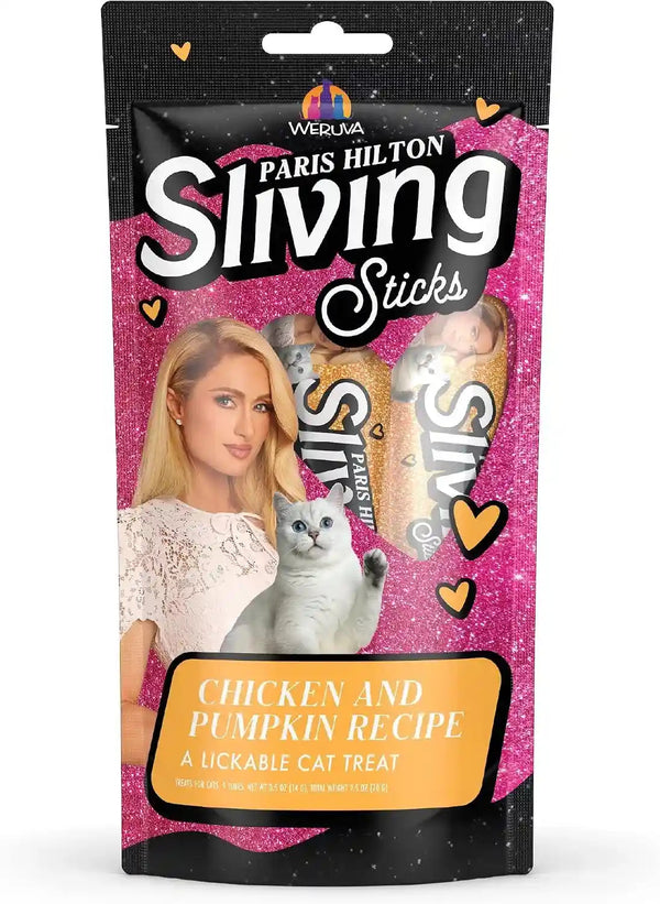 Weruva Paris Hilton Pamper like Paris Sliving Sticks, Chicken, 0.5Oz Lickable Cat Treats, Pack of 59