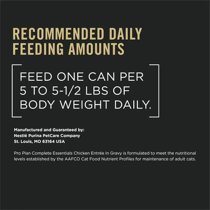 Purina Pro Plan Complete Essentials High Protein Cat Food Gravy, Wet Cat Food Chicken Entree - (Pack of 24) 5.5 Oz. Cans7