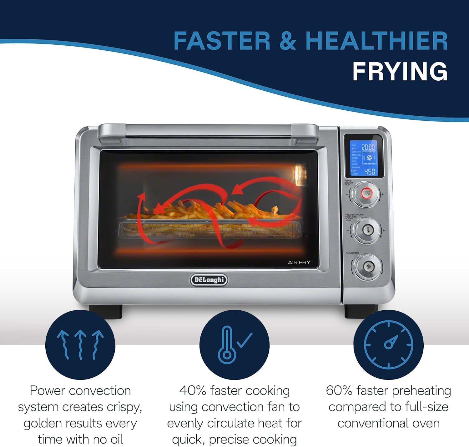delonghi-10-in-1-digital-airfryer-24l-true-convection-toaster-oven-with-internal-light-grills-broils-bakes-roasts-reheats-preset-for-cookie-pizza-1800-watts-stainless-steel