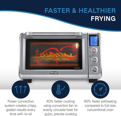 De'Longhi 10-In-1 Digital Airfryer, 24L, True Convection Toaster Oven with Internal Light, Grills, Broils, Bakes, Roasts, Reheats, Preset for Cookie & Pizza, 1800-Watts, Stainless Steel2