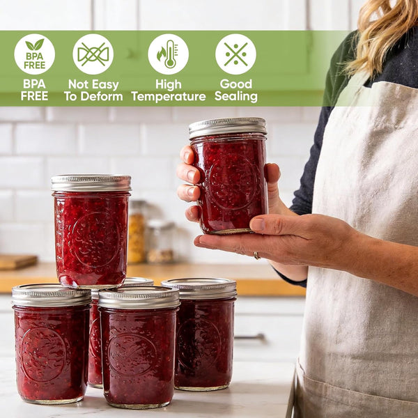 48 Pcs Regular Mouth Mason Canning Jar Lids(70Mm) | Premium Mason Jar Lids for Ball, Kerr Jars, Food Grade Material, 100% Fit & Airtight for Regular Mouth Mason Jars3