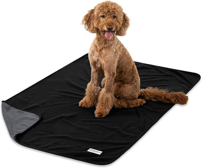 Petami Waterproof Dog Blanket for Couch, Pee Proof Reversible Cat Blanket for Sofa Bed Furniture Protector, Soft Fleece Washable Pet Throw for Dogs Cats Puppies Kittens, 40X60 Black Gray1