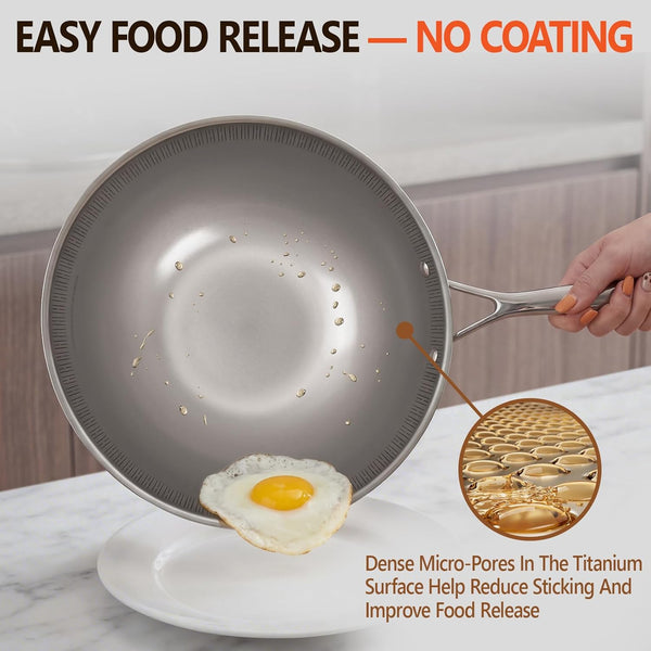Titanium Wok Pan with Lid – 12" Non-Toxic Pfas-Free Woks & Stir-Fry Pans, Tri-Ply Titanium & Stainless Steel, Induction & Dishwasher Safe3