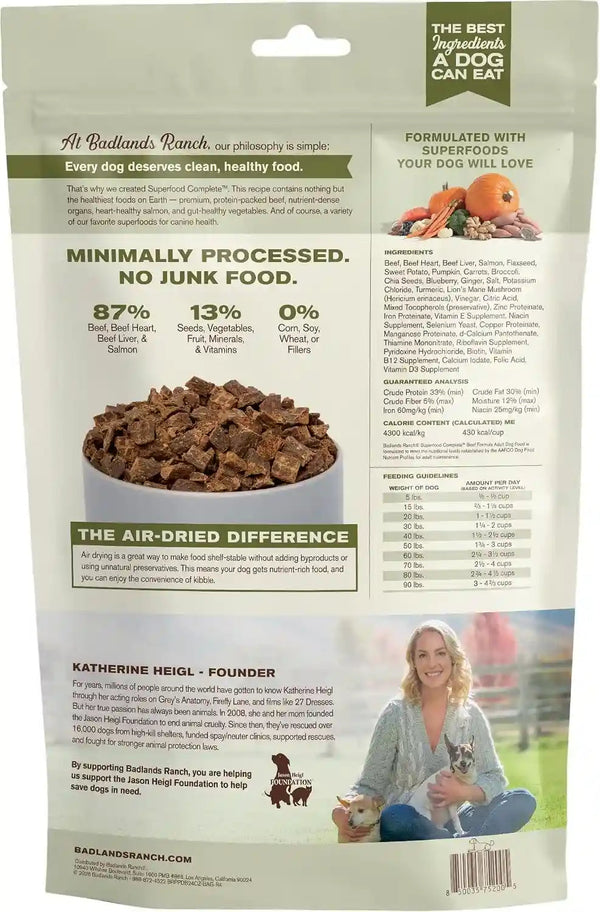BADLANDS RANCH by Katherine Heigl – Superfood Complete Air-Dried Beef Dog Food – High Protein with Superfoods for Daily Wellness & Consistent Nutrition – 24 Oz9