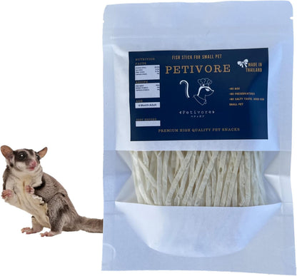 Premium Fish Stick for Sugar Glider and Small Exotic Pet - Made from Real Fish - Hamster, Squirrel, Chinchillas, Marmoset - Favorite Treats, Snacks and Food (35G)1