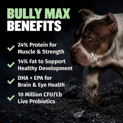 Bully Max Puppy Food 24/14 High Protein & Growth Formula - Dry Dog Food with Lamb and Rice for Small and Large Breed Puppies - Chicken Free, 419 Cal/Cup, Sensitive Stomach Kibble, 5 Lb Bag4