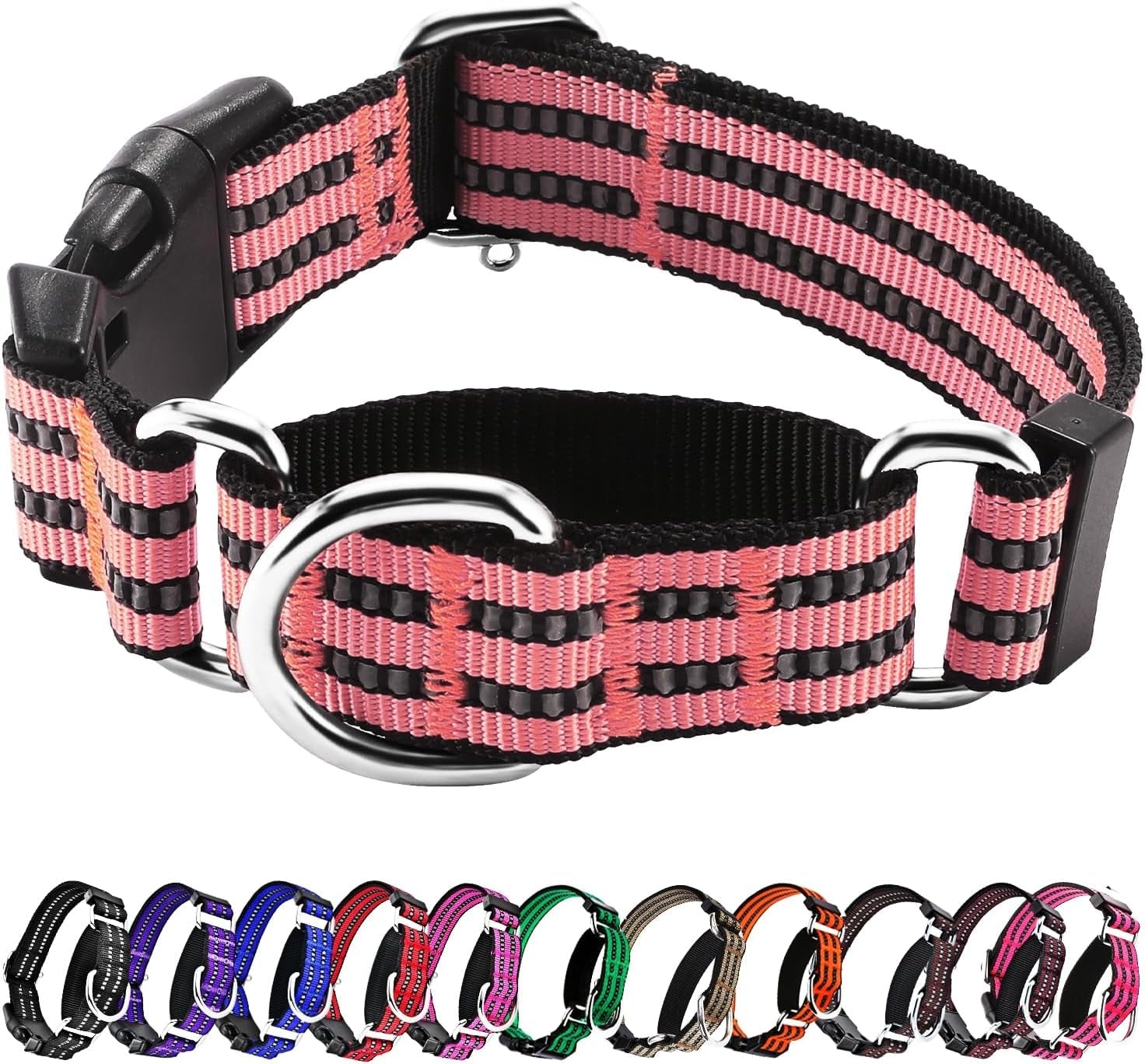 martingale-collars-for-dogs-reflective-escape-proof-training-dog-collars-with-quick-release-buckle-adjustable-no-slip-nylon-dog-collar-for-medium-pets