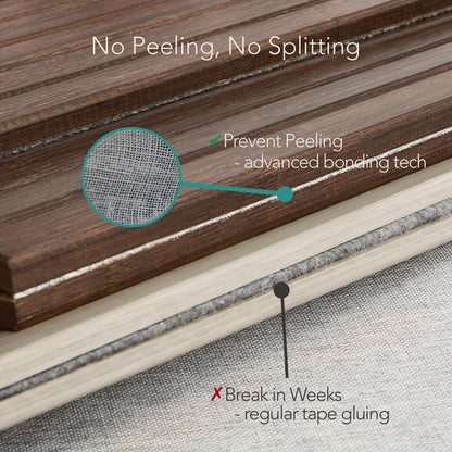 DETOR Couch Arm Tray with Spacious 12.4" X 5.4" Storage Box, Walnut Bamboo Finish, Enhanced Non-Slip Felt Bottom, Sturdy Bamboo Slats, Fits Armrests 6" and Wider5