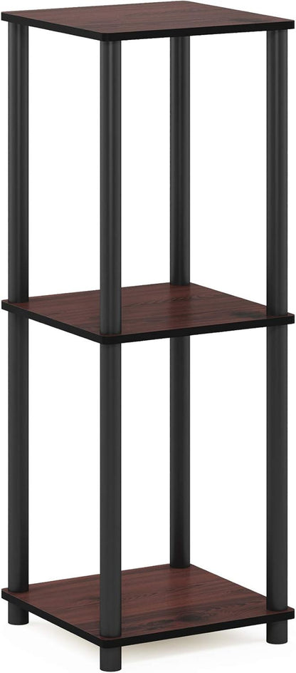 Turn-N-Tube Toolless Assembly Side Table Set of 2, Stackable 2-Tier Brown End Table with Open Shelf, Night Stand, Bedside Table, for Living Room, Bedroom, Cherry Oak7