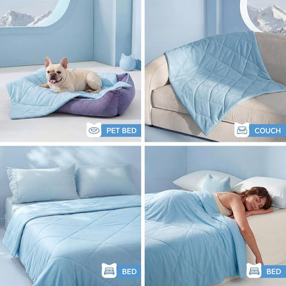 Luciphia Q-MAX>0.4 Cooling Dog Blanket Breathable Cold Pet Puppy Blue,29X40 | Silky Soft Self-Cooling; Summer Calming Mat; Easy Clean Washable; Lightweight Couch Protector for Dogs, Cats, and Puppies.4