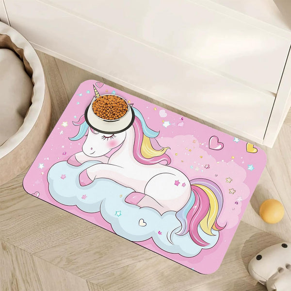 Fish Boho Dog Food Mat for Floors,Ocean Absorbent Quick-Dry Pet Feeding Mat,Cat Dog Bowl Mats for Food and Water,Non-Slip Pet Accessories Supplies 12"X20"20