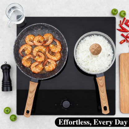 2-Piece Nonstick Set | 9.25" Pan + 1.4QT Pot | Pfas-Free, Black5