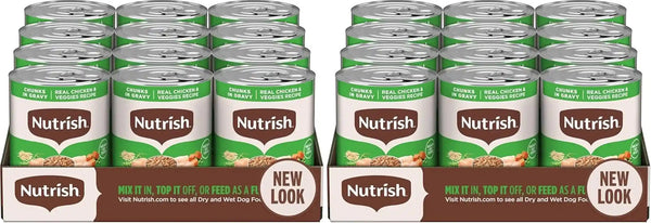 Nutrish Chicken Wet Dog Food Chunks in Gravy,13 Oz. Can (Rachael Ray) | No Poultry By-Product Meal, Artificial Preservatives or Flavors, No Added Corn or Wheat Ingredients, Made in the USA16