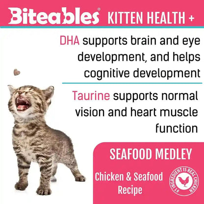 Get Naked Biteables Daily Soft Cat Treats with High Quaility Protein, Chicken and Seafood Flavor, Made with Real Chicken, Omega 3, Functional Kitten Treats for Growing Cats, Grain-Free, 3Oz5