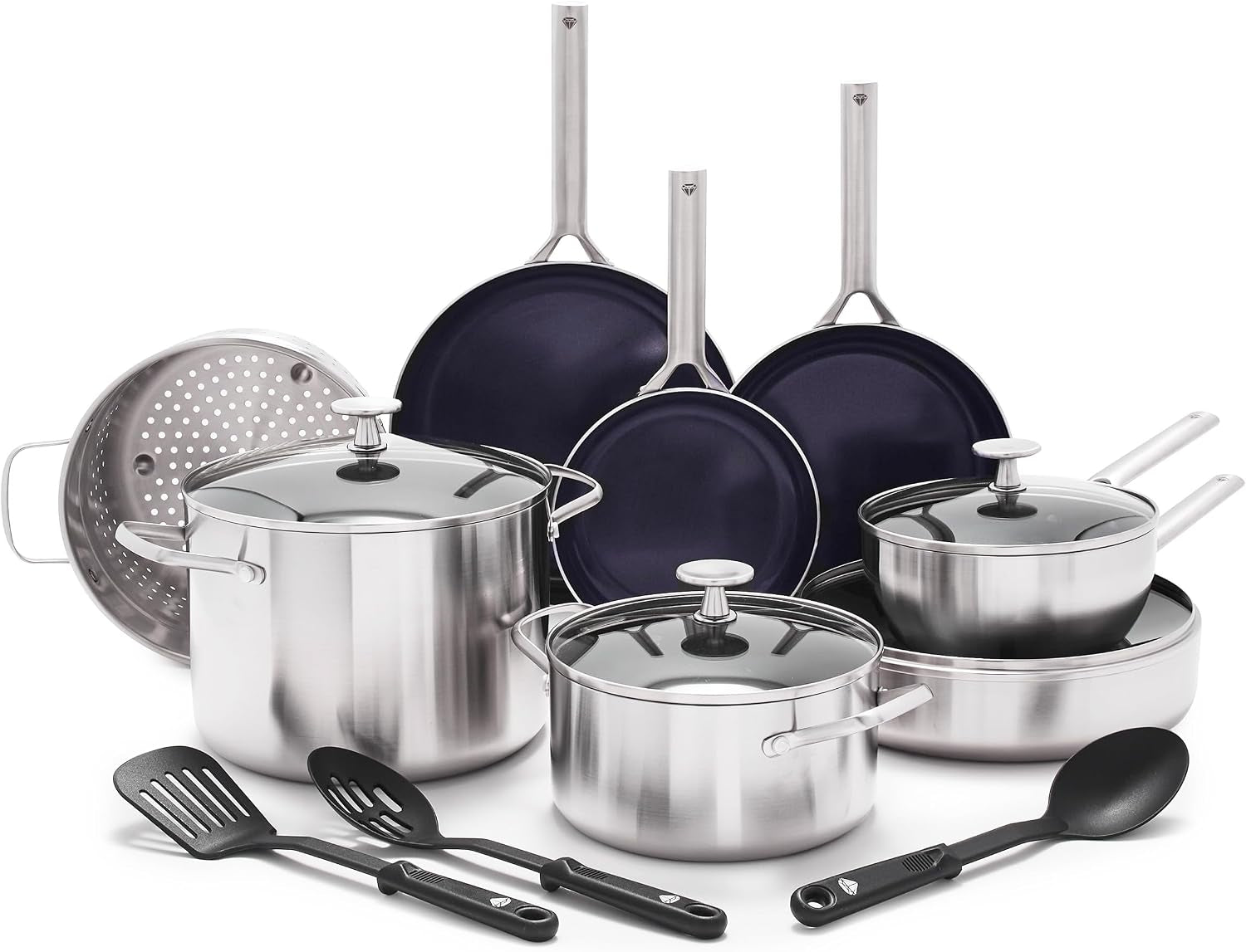15-piece-stainless-steel-tri-ply-cookware-pots-and-pans-set-induction-compatible-diamond-infused-pfas-free-ceramic-nonstick-dishwasher-metal-utensil-safe-scratch-resistant-silver