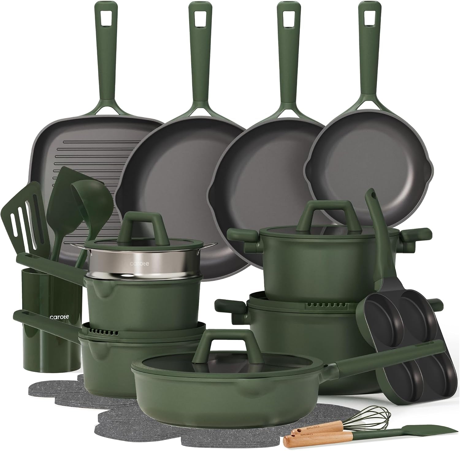31pcs-pots-and-pans-set-nonstick-cookware-set-egg-pan-steamer-durable-silicone-utensils-even-heating-all-stovetop-compatible-green