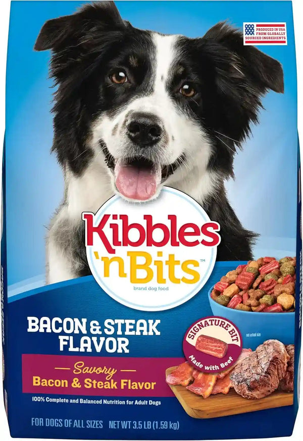 Kibbles 'N Bits Dry Dog Food, Savory Bacon & Steak Flavor for Adult Dogs 16 Lb. Bag11