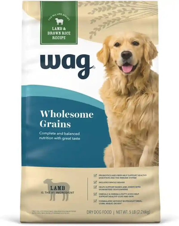 Amazon Brand - Wag Wholesome Grains Dry Dog Food with Salmon and Brown Rice, 30 Lb Bag (Pack of 1)12
