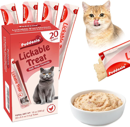 Lickable Cat Treats, High-Meat Purée, 0.5 Oz Tubes, 20 Count | High-Meat Purée with Minimal Ingredients and No Added Gums or Fillers; Thick, Smooth Texture for Treating or Meal Topping12