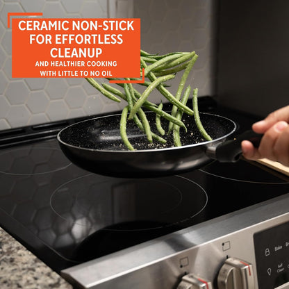 10 Inch Bistro Cera Aluminum Speckled Black Ceramic Fry Pan | Ideal for Frying and Sautéing4