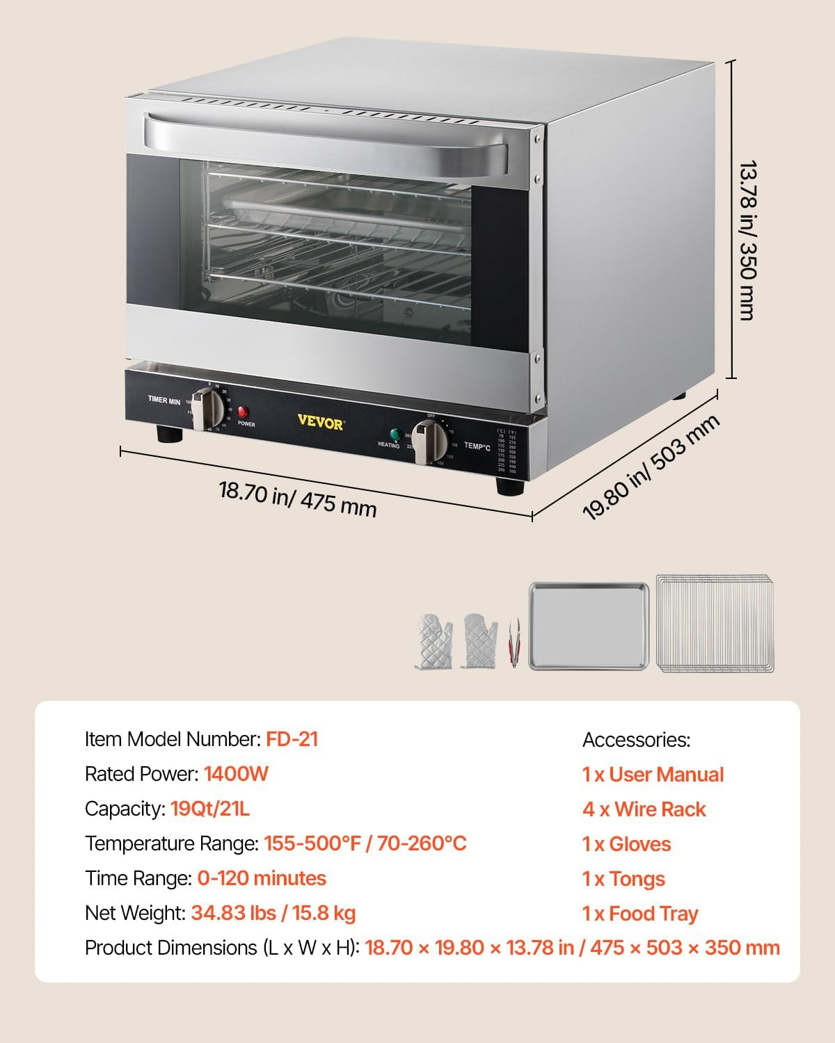 commercial-convection-oven-21l-19qt-quarter-size-conventional-oven-countertop-1440w-3-tier-toaster-w-front-glass-door-electric-baking-oven-w-trays-wire-racks-clip-gloves-120v
