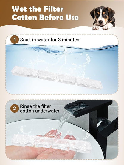 Kastty 15L Dog Water Fountain Filter Replacement for FS76 FS78 FS79 | Filter Made of Activated Carbon and PP Cotton, 8 Pack Pet Fountain Filters 8 Pack Pre-Filter Sponge with 8 Pump Sponge L054