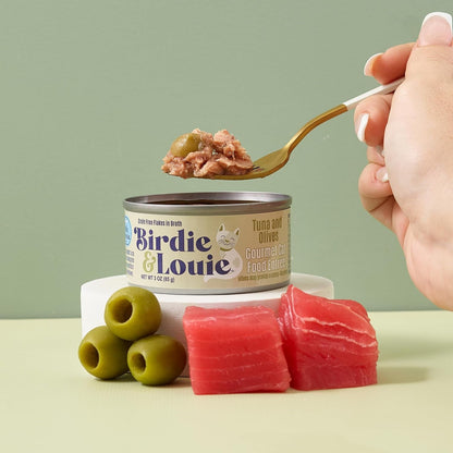 Birdie & Louie Wet Cat Food Variety Pack of Tuna Flavors | 6 Cans of 5 Different Tuna Flavors | All Natural Ingredients, Grain Free | 3 Oz Cans, Bulk Case of 30 Cans9