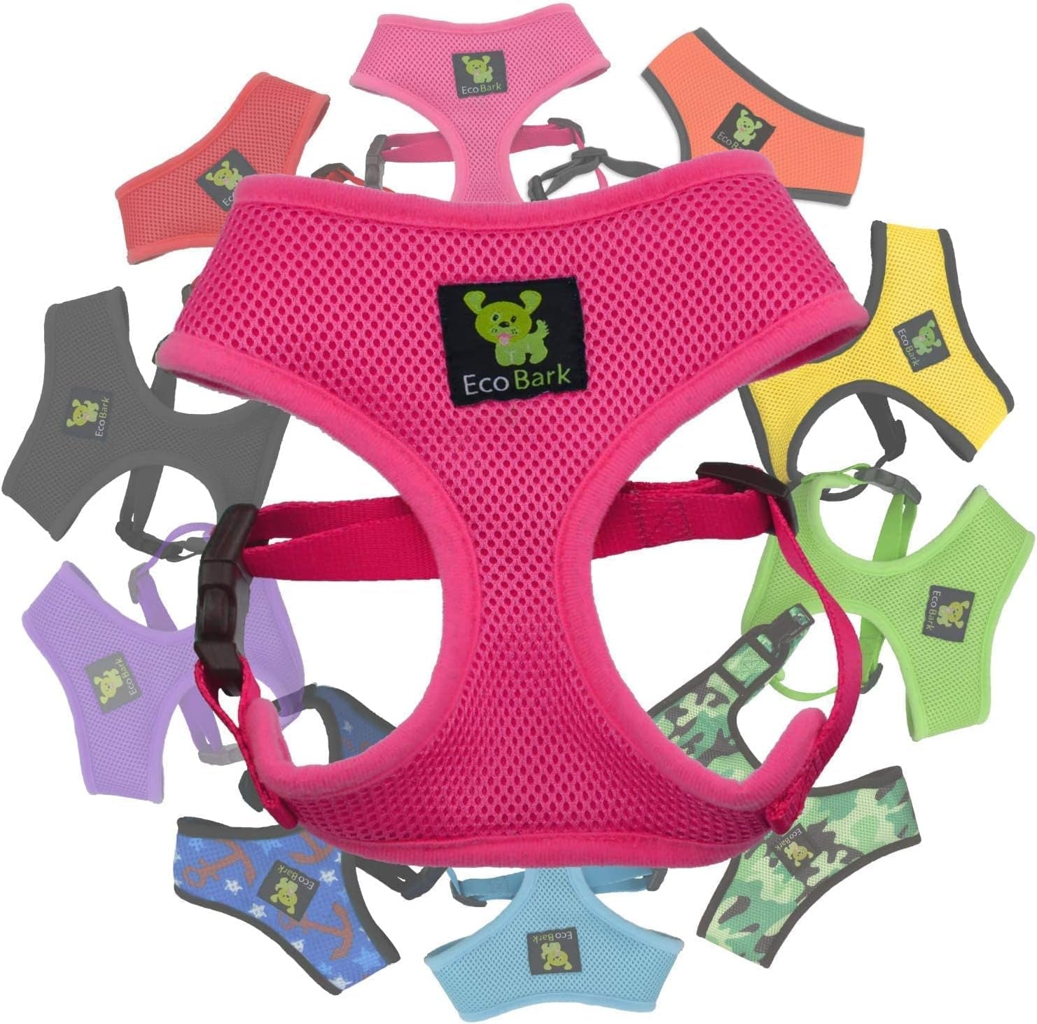 ecobark-dog-harness-soft-mesh-over-the-head-vest-harness-red-small-luxurious-eco-friendly-no-pull-no-choke-design-padded-breathable-body-halter-anti-rub-for-puppy-toy-small-breeds
