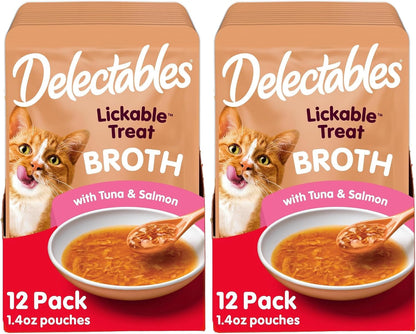 Delectables Savory Broths Lickable Wet Cat Treat Variety Pack, 12Count(Pack of 1)11