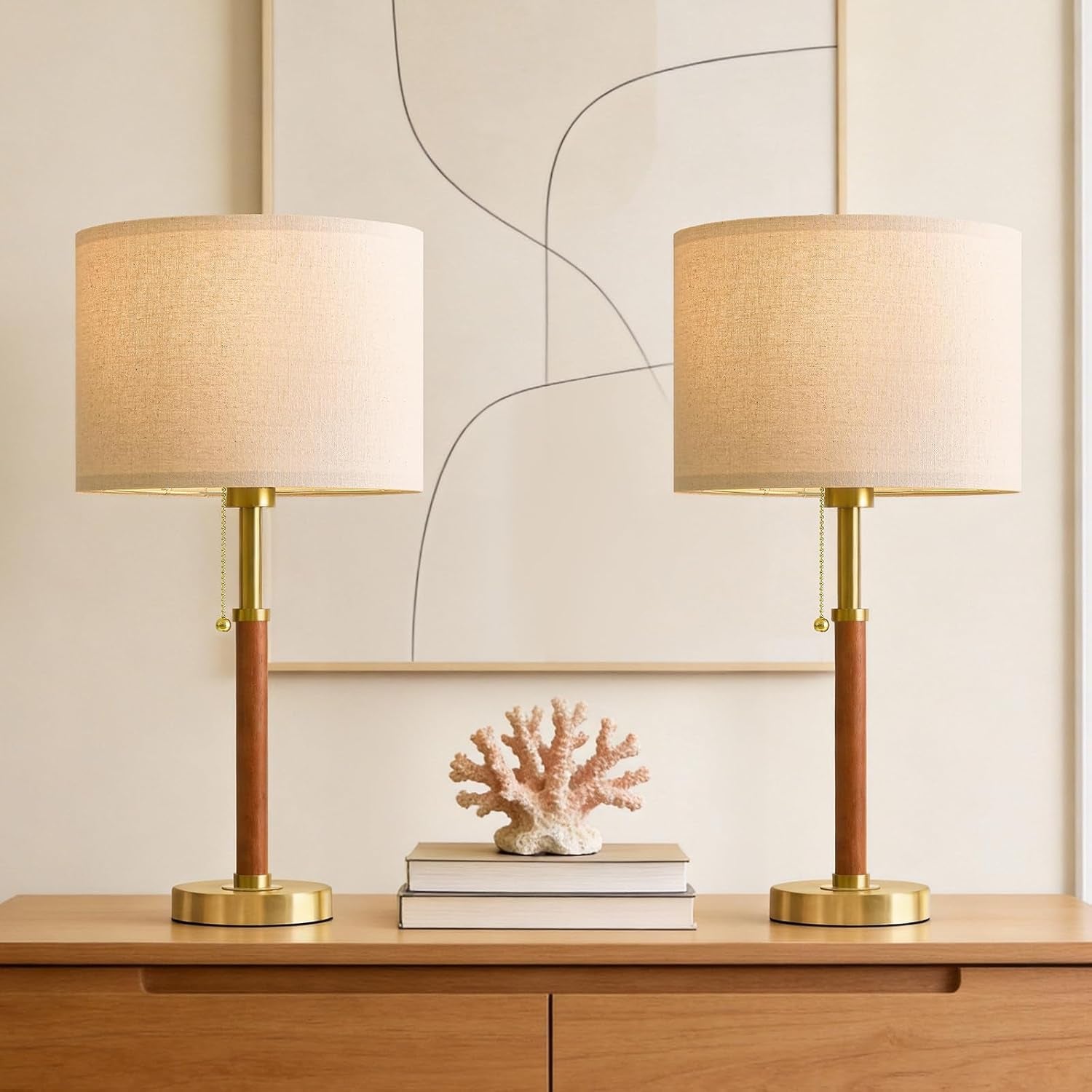 22-wood-table-lamps-mid-century-modern-lamp-for-bedroom-living-room-bedside-lamps-for-night-stands-nightstand-lamp-with-pull-chain-gold-small-side-end-table-lamps-set-of-2-vintage-deco-gifts