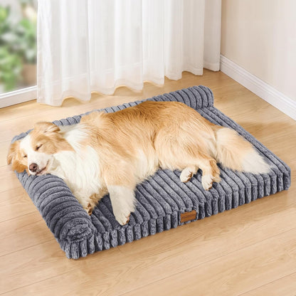 Orthopedic Calming Large Dog Bed Pet Sofa Bed 36''X24'' Grey | 2-Sided Pet Couch Large Sized Dog, Soft Egg-Crate Foam Dog Mat, Waterproof Removable Washable Cover, Nonskid Bottom Cat Bed1