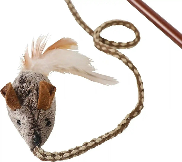 Ourpet'S Play-N-Squeak Teathered & Feathered Play Wand Cat Toy, for All Breed Sizes2