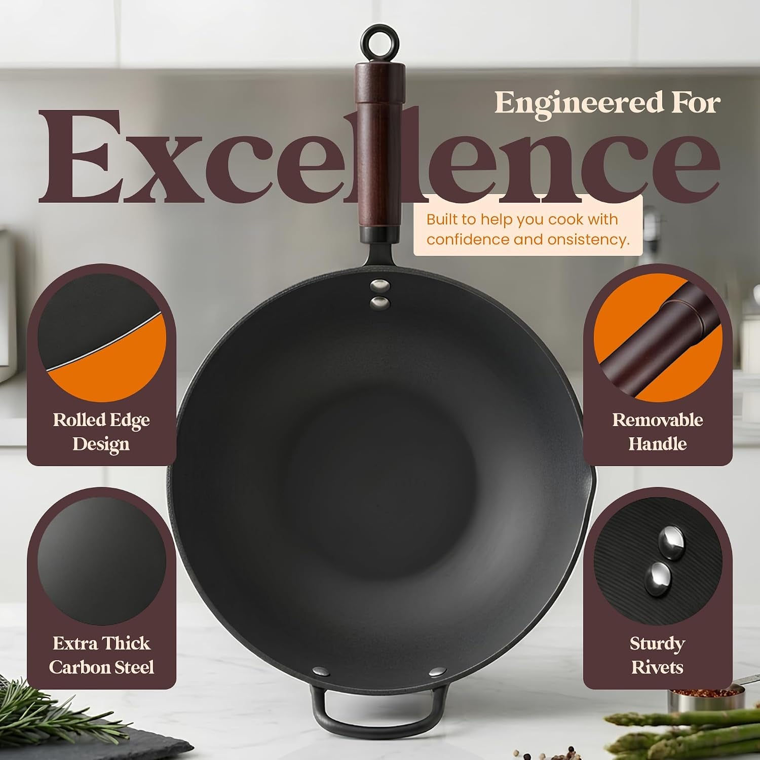 carbon-steel-wok-with-lid-ceramic-nonstick-flat-bottom-wok-pan-induction-compatible-stir-fry-wok-beech-wood-handle-glass-lid-healthy-cooking-wok-for-gas-electric-ceramic-halogen-cooktops