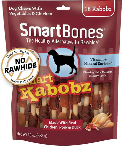 Smartbones Smart Kabobz with Real Chicken, Pork and Duck, Rawhide-Free Chews for Dogs, 18 Count1
