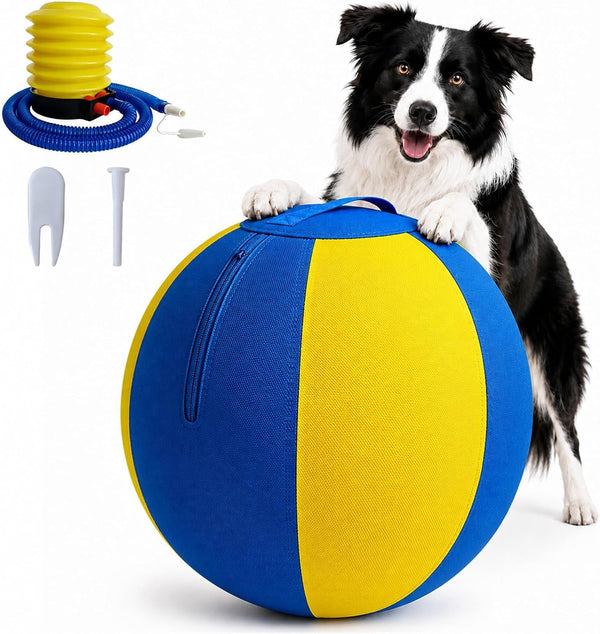18 Inch Bite Resistant Herding Ball for Dogs, Aussies and Labs | 1000D Nylon Cover, Industrial-Grade Spiral Rubber Bladder, Anti-Burst Build, Lightweight, Easy to Clean, Elastic Bounce1