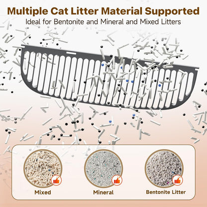 Automatic Cat Litter Box,Self Cleaning Litter Box for Multiple Cats with Open Top Design,App Control and Safety Protection,Ultra-Quiet,Easy Setup,Light Gray7