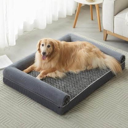 BFPETHOME Orthopedic Washable Dog Beds Large Sized Senior Dog for Comfy Sleeping with Removable Cover, Waterproof Big Soft Pet Couch Bed for Dogs Relax12