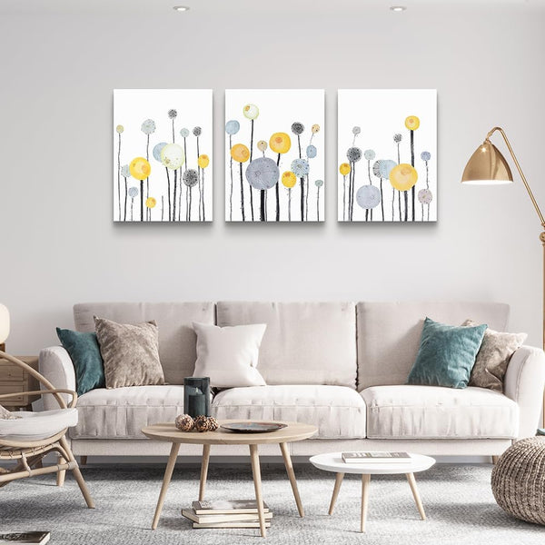 Abstract Watercolor Painting 3 Piece Framed Canvas Wall Art for Living Room Kitchen Wall Decor Canvas Prints Office Wall Decorations Abstract Flowers Pictures Wall Artwork Room Bedroom Home Decor9